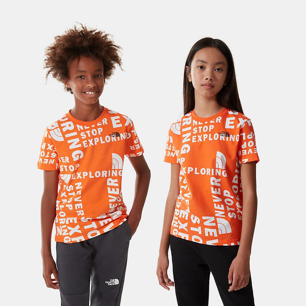 The North Face T-Shirts Youth Australia - The North Face Simple Dome Red Orange (VDX-417603)